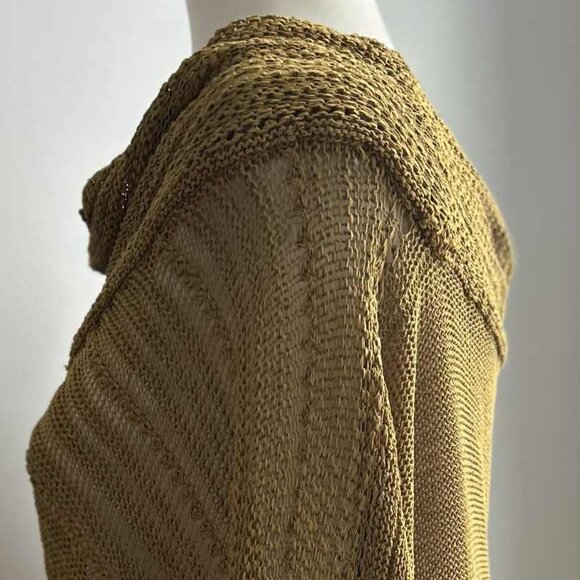 Sarah Pacini Verdant Dijon Linen-Blend Open-Work Asymmetric Knit Sweater – OS - Picture 7 of 13